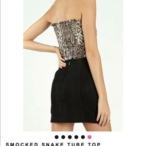 SMOCKED SNAKE TUBE TOP